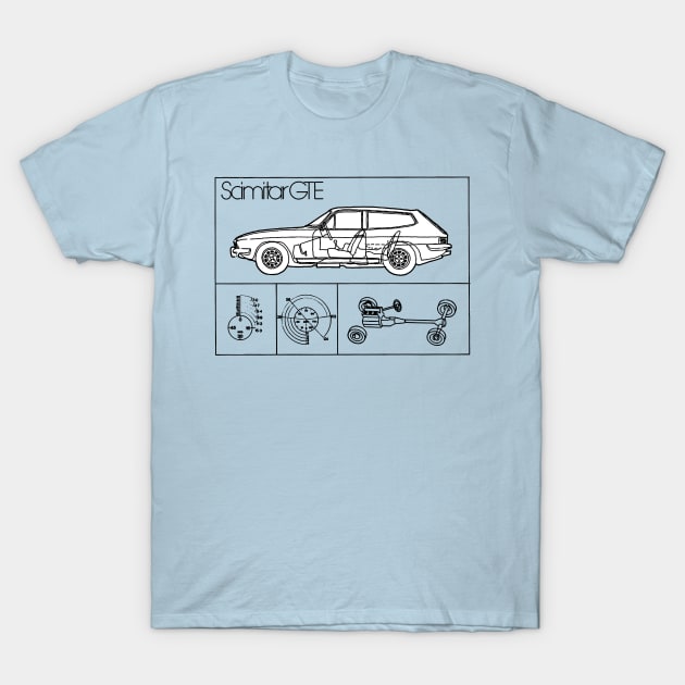 RELIANT SCIMITAR GTE - brochure T-Shirt by Throwback Motors